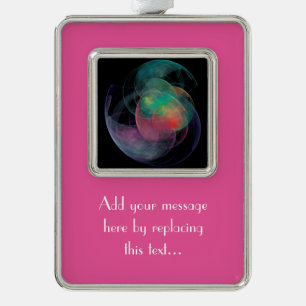 Abstract Art Space Shell Silver Plated Framed Ornament