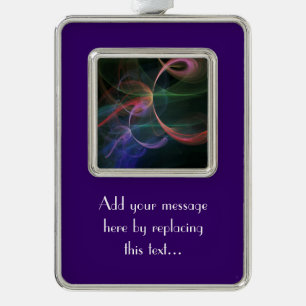 Abstract Art Space Silver Plated Framed Ornament