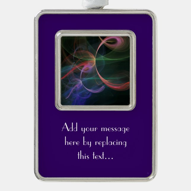 Abstract Art Space Silver Plated Framed Ornament (Front)