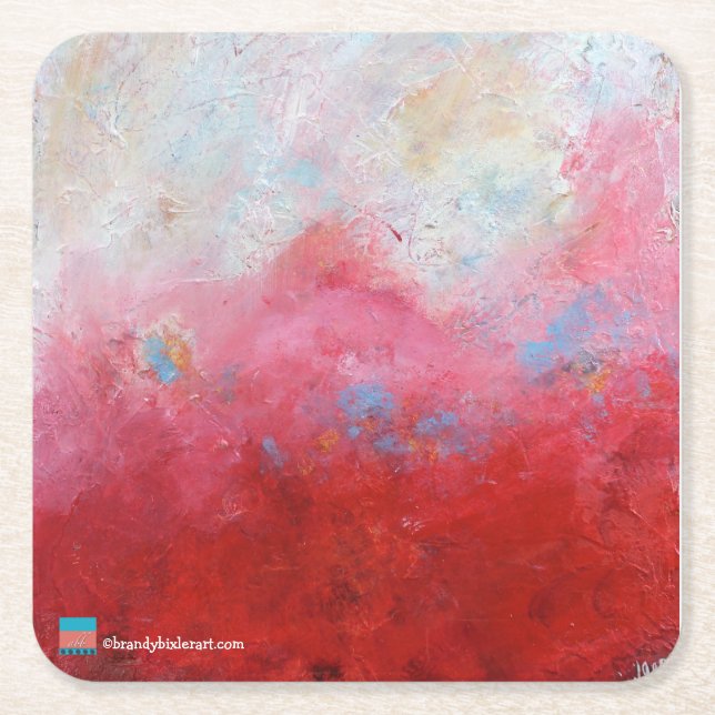 Abstract Art Square Paper Coaster (Front)