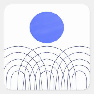 abstract art square sticker