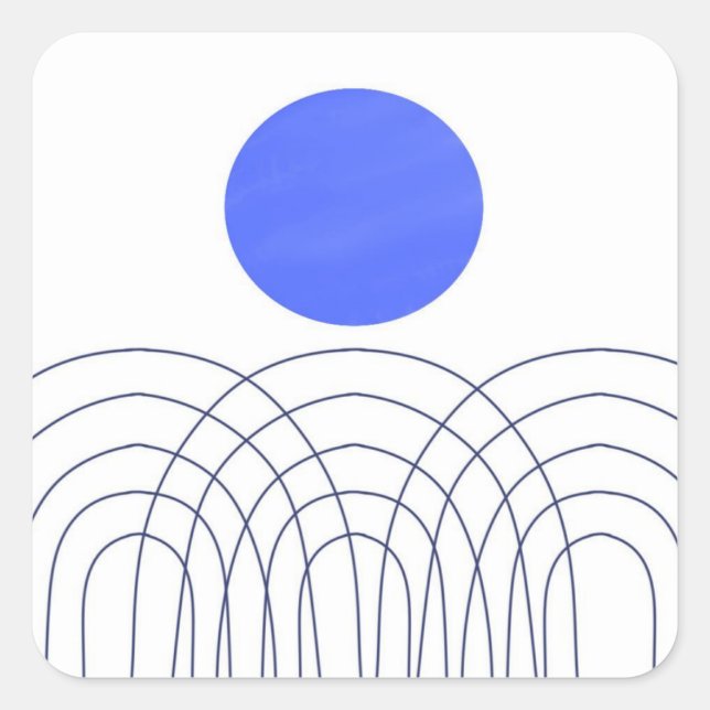 abstract art square sticker (Front)