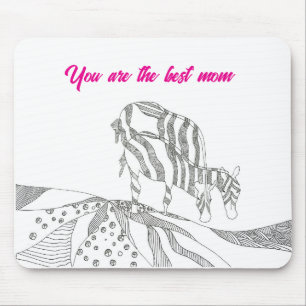 Abstract art stick figure mouse pad gift for mom