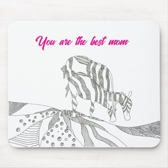Abstract art stick figure mouse pad gift for mom (Front)