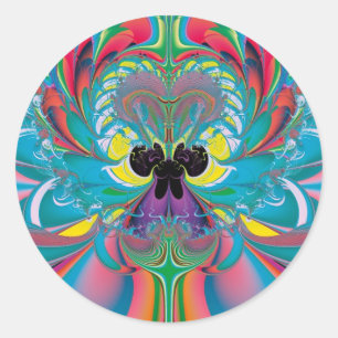 Abstract Art Summer Butterfly Classic Round Sticker