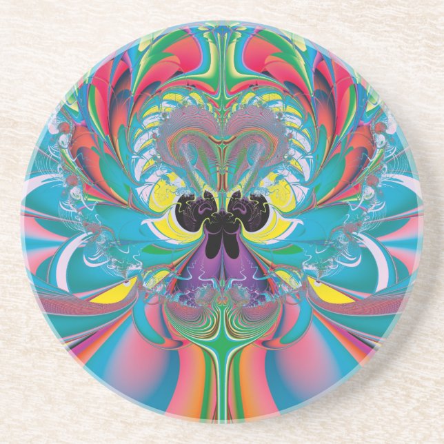 Abstract Art Summer Butterfly Coaster (Front)