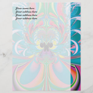 Abstract Art Summer Butterfly Letterhead Template