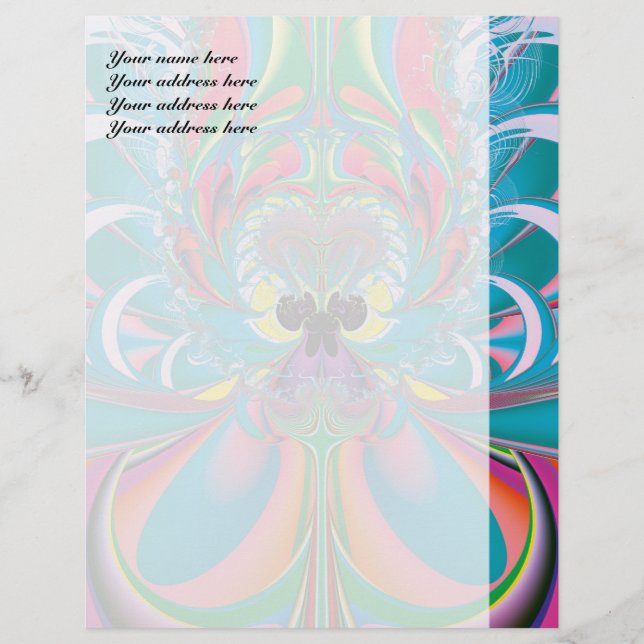 Abstract Art Summer Butterfly Letterhead Template (Front)