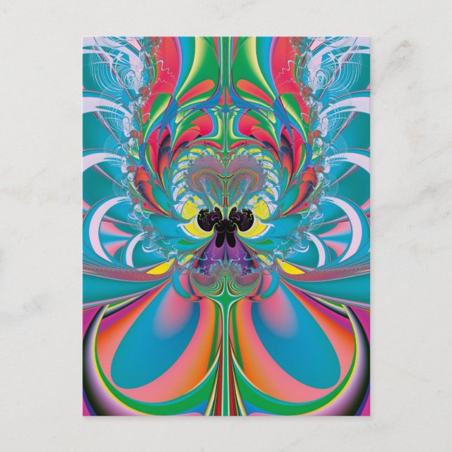 Abstract Art Summer Butterfly Postcard (Front)