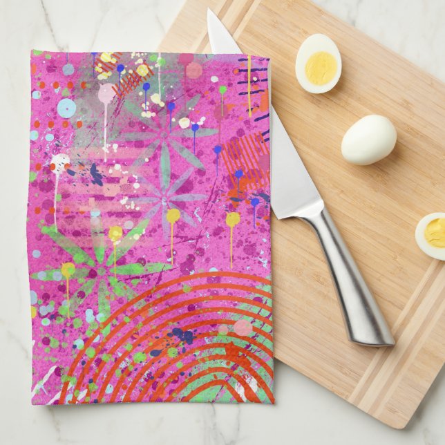 Abstract Art: Summertime Dreams Tea Towel (Quarter Fold)