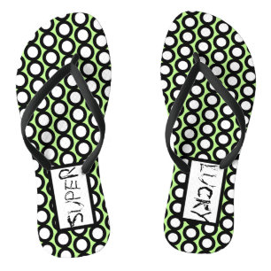 Abstract Art Super Lucky Circles Flip Flops