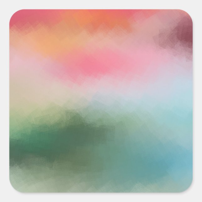 Abstract Art Template Custom Modern Colourful Blan Square Sticker (Front)
