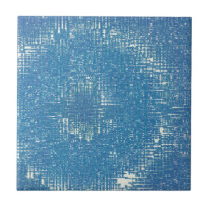 Abstract Art Texture White Blue  Ceramic Tile