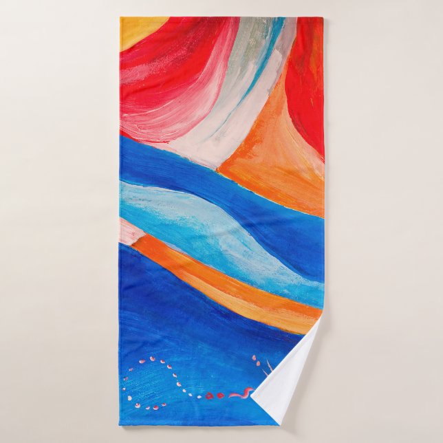 Abstract art textured background, closeup fragment bath towel (Bath Towel)