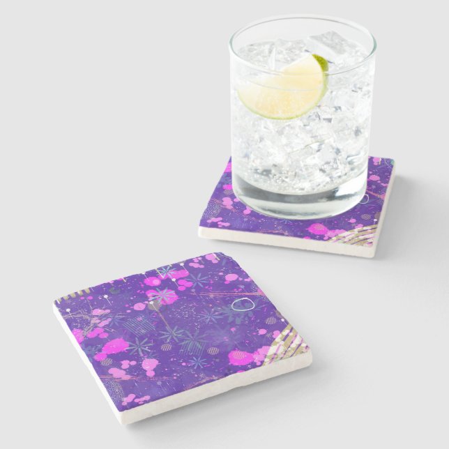 Abstract Art: the Creative Mind Stone Coaster (Side)