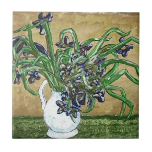 Abstract Art  Tiles, Flowers on table Ceramic Tile