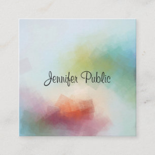 Abstract Art Trendy Modern Typography Square Business Card