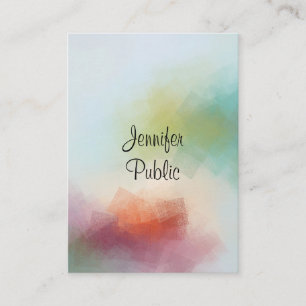 Abstract Art Trendy Modern Vertical Typography Business Card