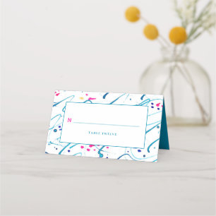 Abstract art tropical shallow waves event folded place card