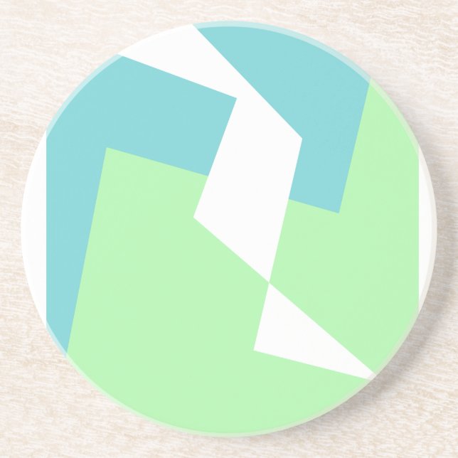 Abstract Art Turquoise Blue Green Coaster (Front)