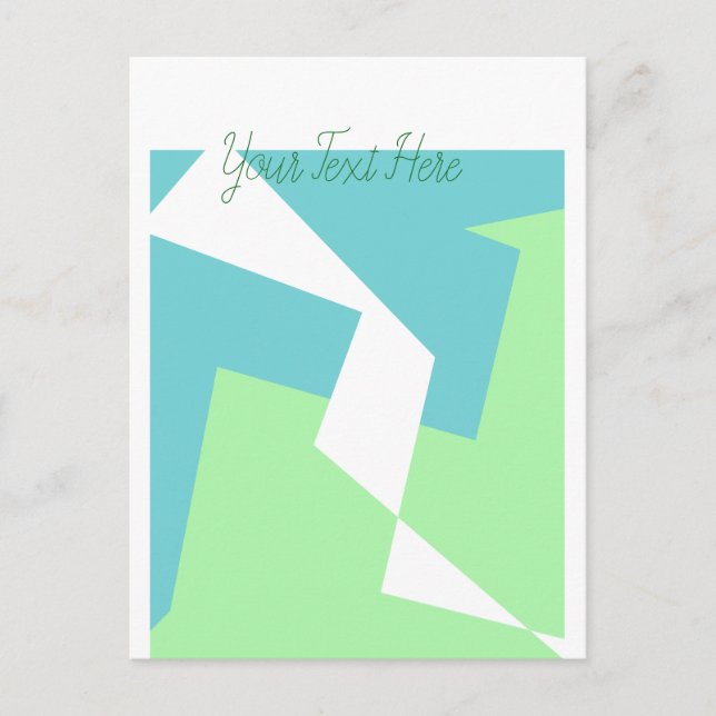 Abstract Art Turquoise Blue Green Postcard (Front)