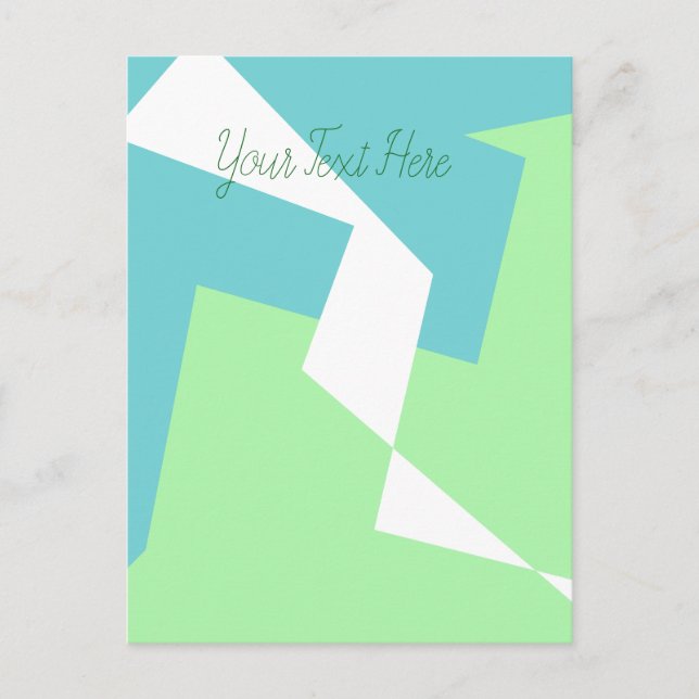 Abstract Art Turquoise Blue Green Postcard (Front)