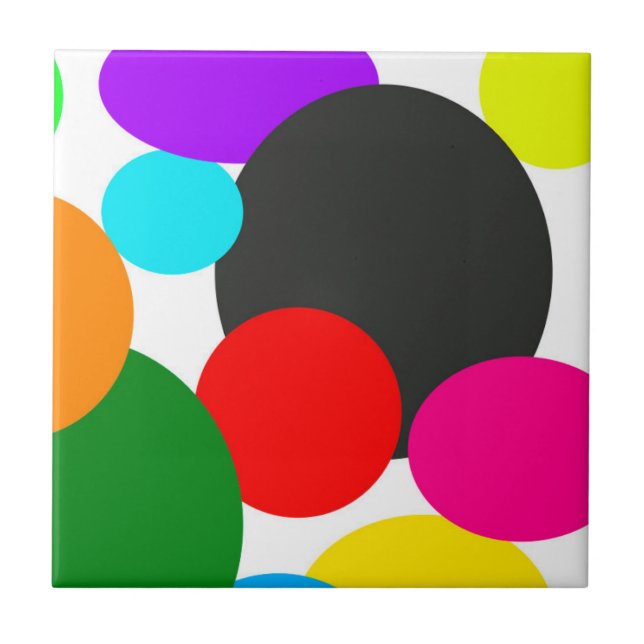 Abstract Art Turquoise Green Blue White Ceramic Tile (Front)