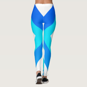 Abstract Art Turquoise Green Blue White Leggings