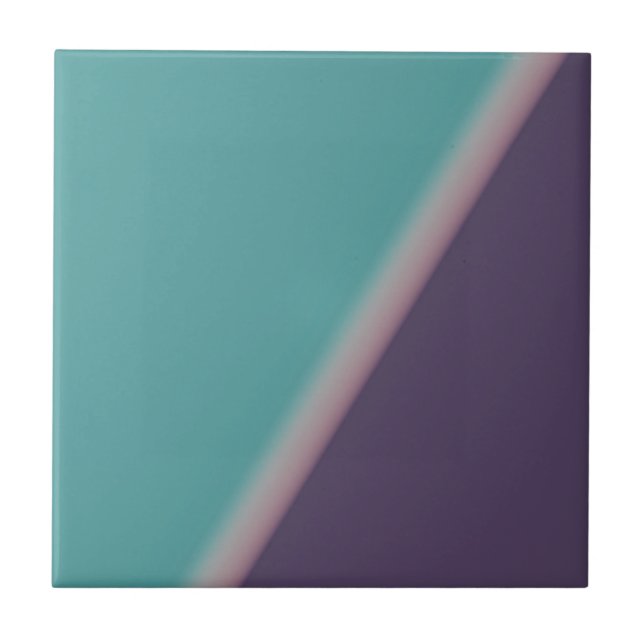Abstract Art Turquoise Purple Ceramic Tile (Front)