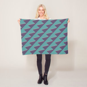 Abstract Art Turquoise Purple Fleece Blanket