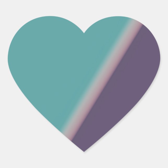 Abstract Art Turquoise Purple Heart Sticker (Front)