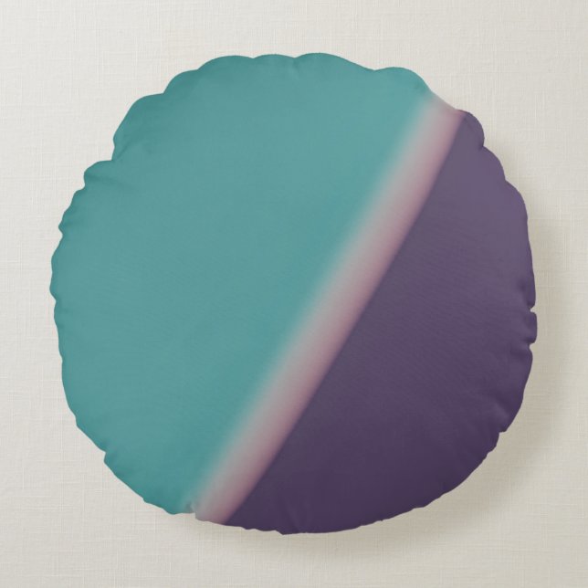 Abstract Art Turquoise Purple Round Cushion (Front)