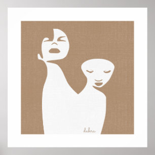 Abstract Art Two Black Women Poster
