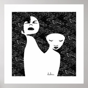 Abstract Art Two Black Women Poster