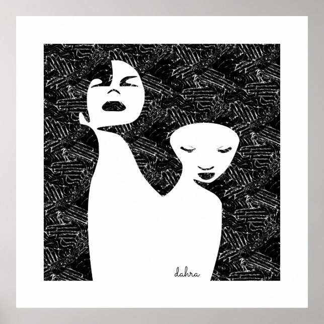 Abstract Art Two Black Women Poster (Front)