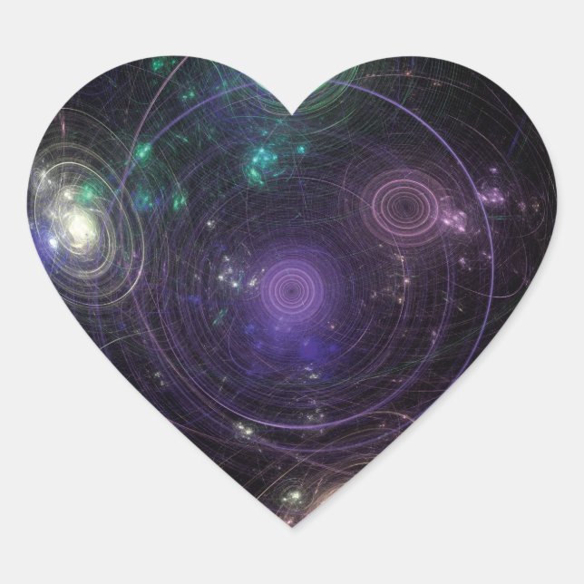 Abstract Art Universe Heart Sticker (Front)
