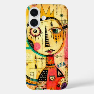 Abstract Art w/ itinials iPhone 16 Case