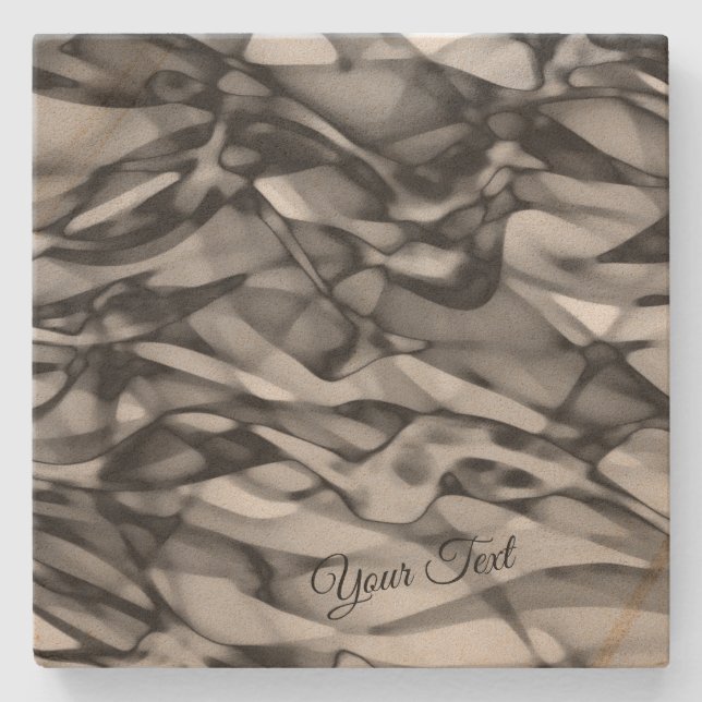 Abstract Art w Optional Personalized Text Stone Coaster (Front)