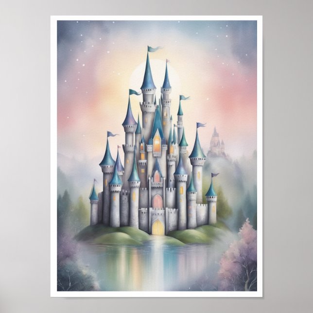 Abstract Art Wall Poster Fairy Tale Castle (Front)
