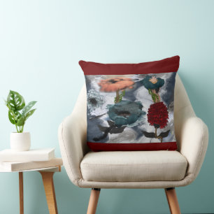 Abstract Art Watercolor Floral   Cushion