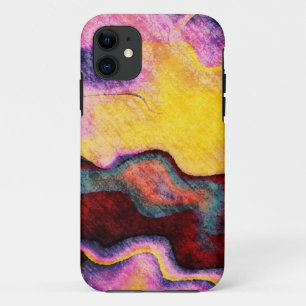 Abstract art watercolor painting 6 iPhone 11 case