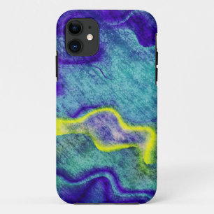 Abstract art watercolor painting 7 iPhone 11 case