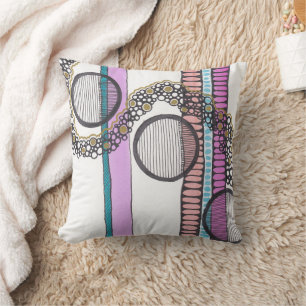 Abstract art watercolour and pen. Go with the flow Cushion