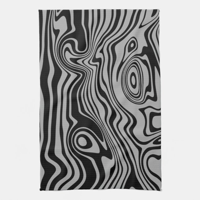 Abstract Art Waves Kitchen Towel - Choose Colours (Vertical)