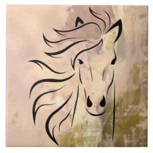abstract art Wild Horse Ceramic Tile