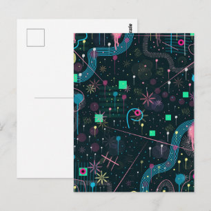 Abstract Art: Winter Skie Postcard