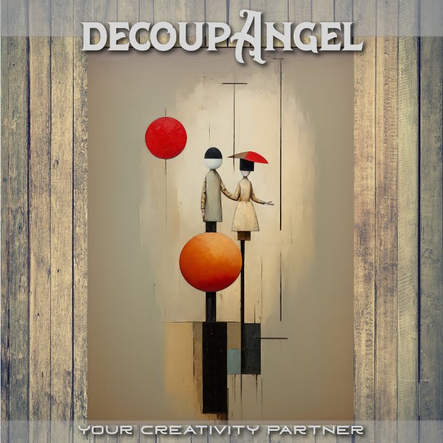 Abstract art with couple - decoupage -  tissue paper (Creator Uploaded)