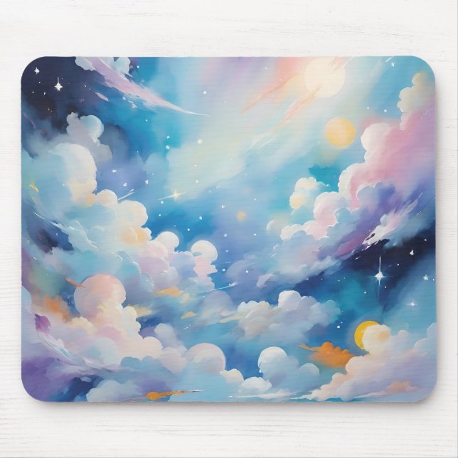 Abstract art with sky theme mouse pad (Front)