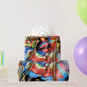 abstract art with twine wrapping paper