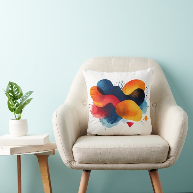 Abstract Art with Vibrant Colors Cushion (Chair)